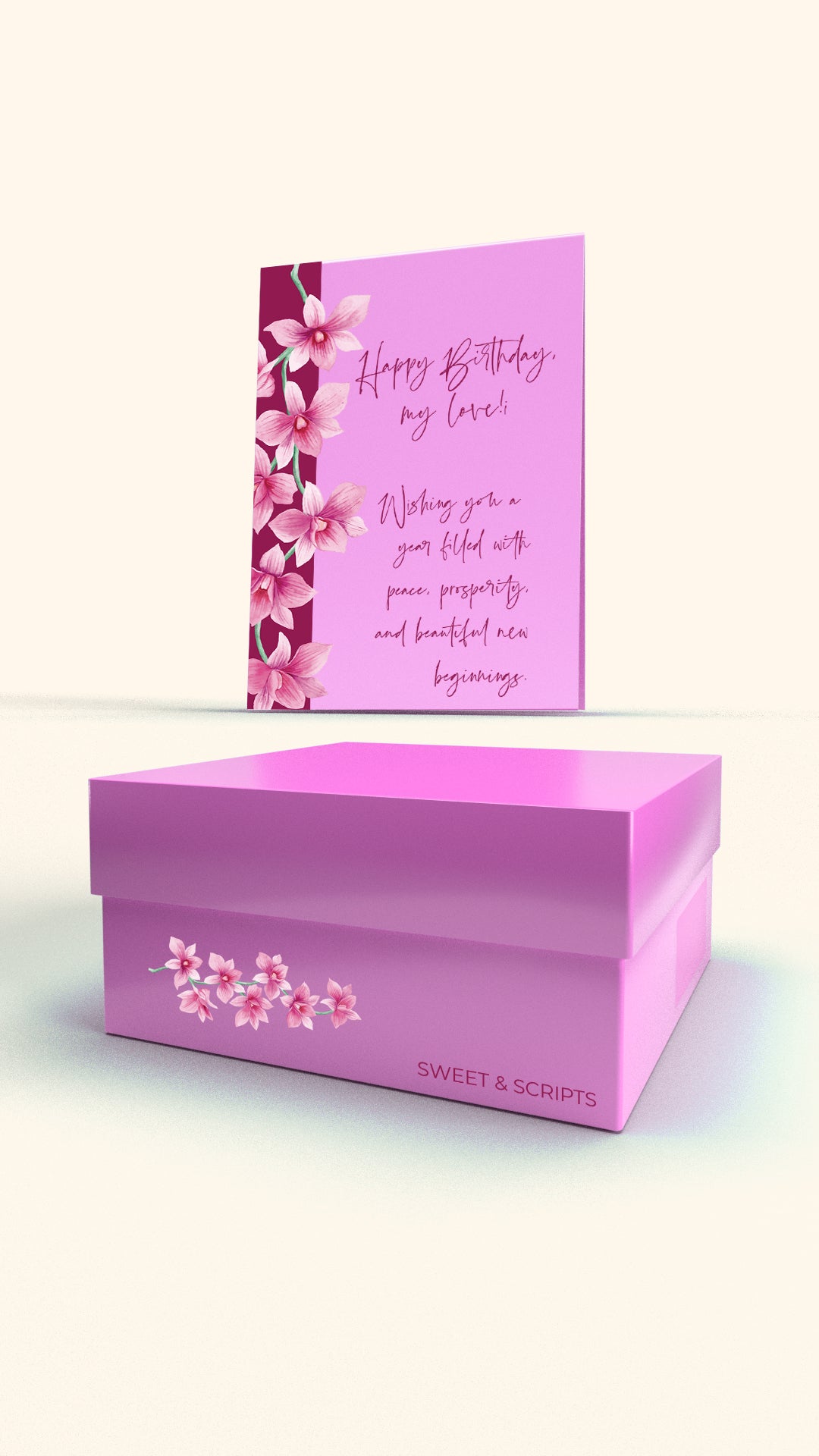 “Happy Birthday” My love Personalized Pink Orchid Digital Gift Experience