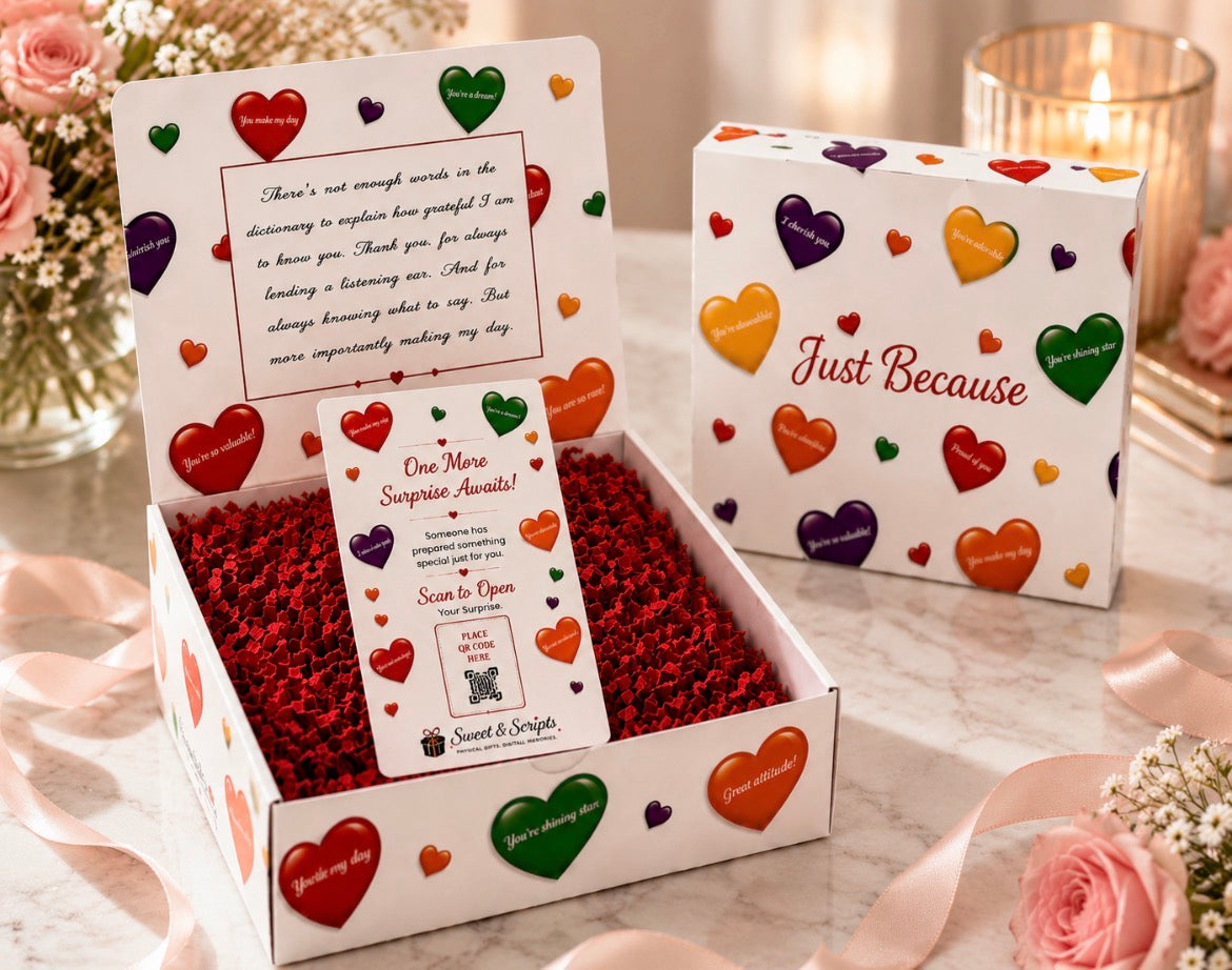 Sweet & Scripts™ Just Because Presentation Box with QR Greeting Card